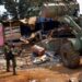 Opération de déguerpissement à Conakry: la Police Nationale rase des installations illégales au rond-point de Lambanyi 
