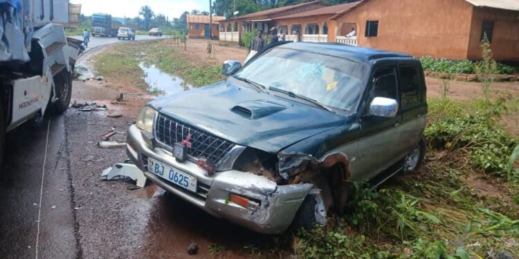 Kindia : Un mort et quatre blessés dans un accident impliquant quatre véhicules à Mambia